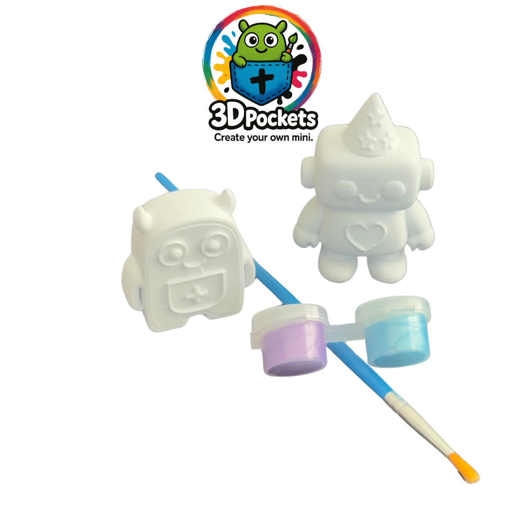 3D Bob & Gerald with paint and Brush (Blue & Purple)