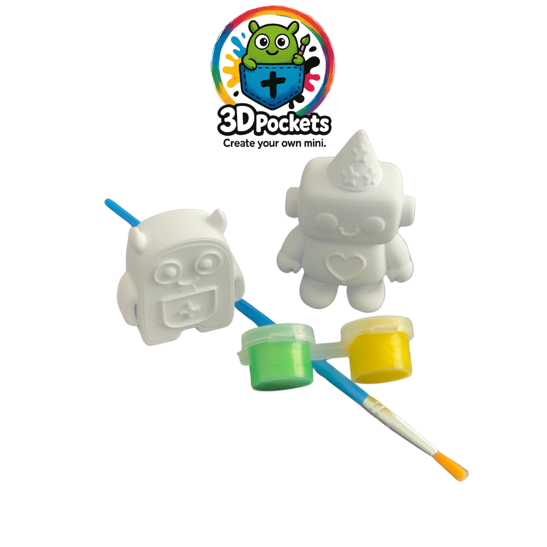 3D Bob & Gerald with paint and Brush (Green & Yellow)